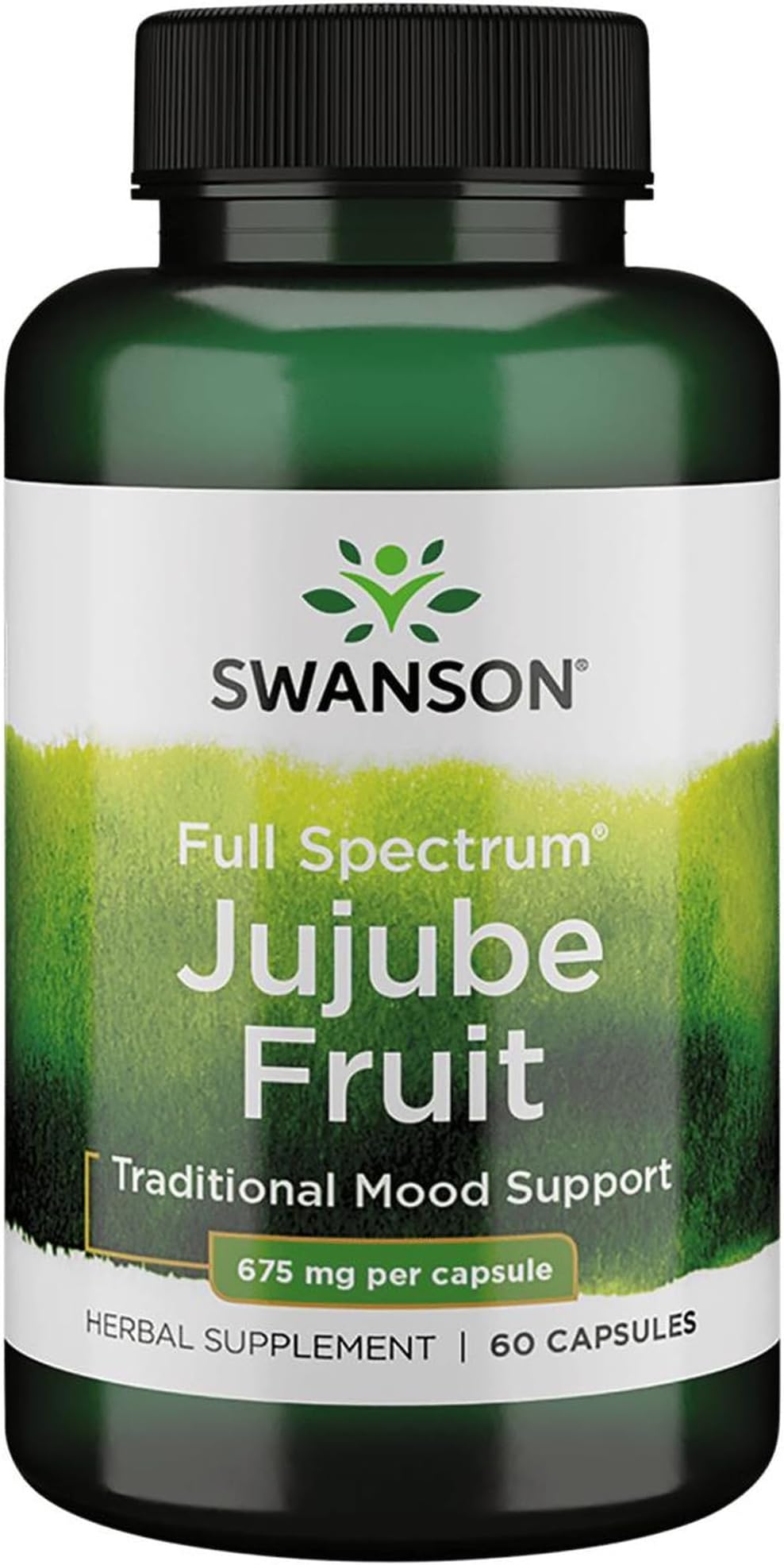 Swanson Jujube Fruit - Full Spectrum Herbal Supplement Promoting a Calm & Relaxed Mind - Natural Formula Supporting Stress & Support - (60 Capsules, 675mg Each)