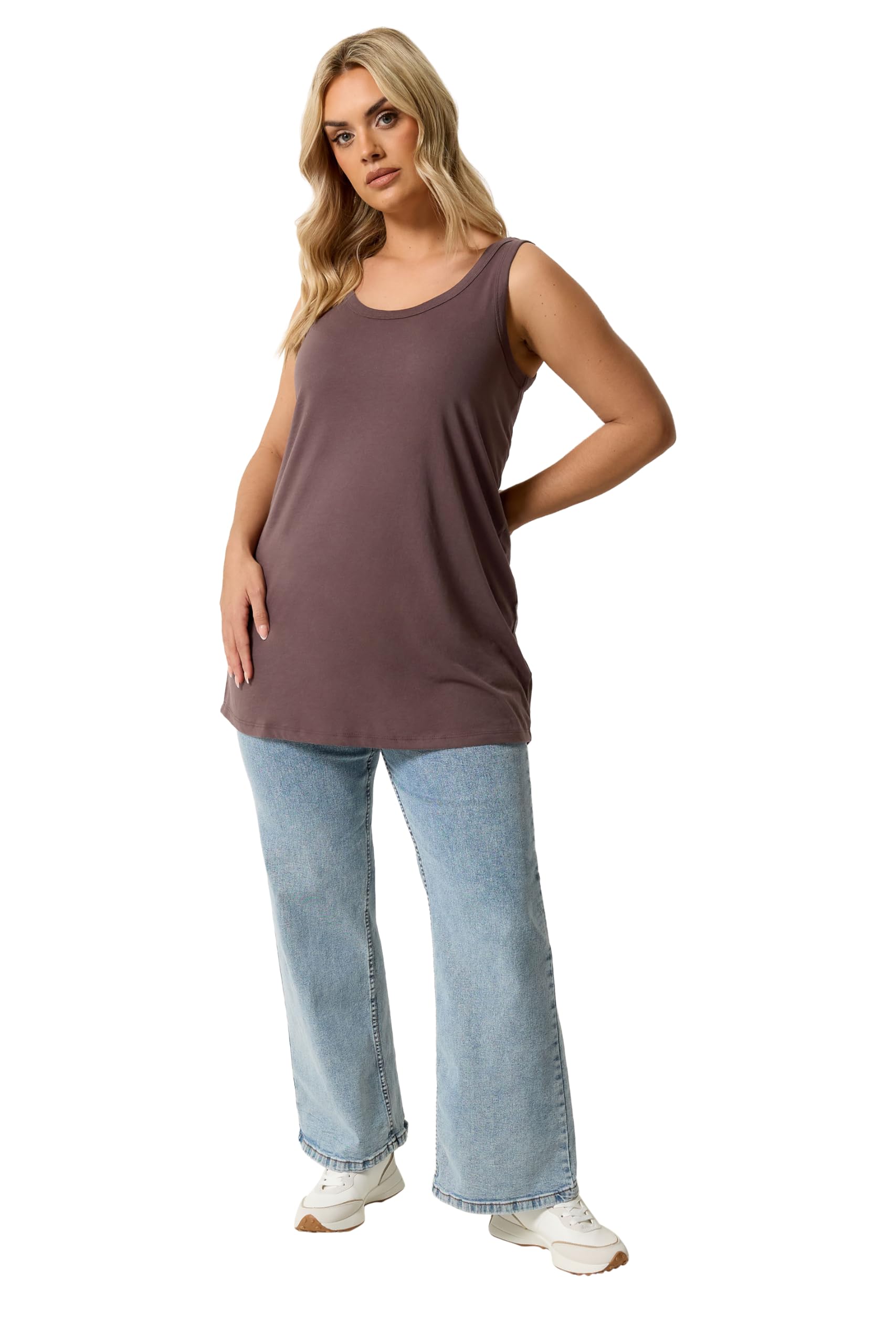 Yours Women's Chocolate Curve Brown Basic Vest Top - Plus Size Curve