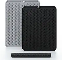 Tapete Escorredor de Louça Silicone Secagem Rápida Antimofo Antiderrapante Mantém Pia Seca Protege Bancada Fácil Limpeza Resistente ao Calor Organizador Cozinha 40x30cm (Cinza)