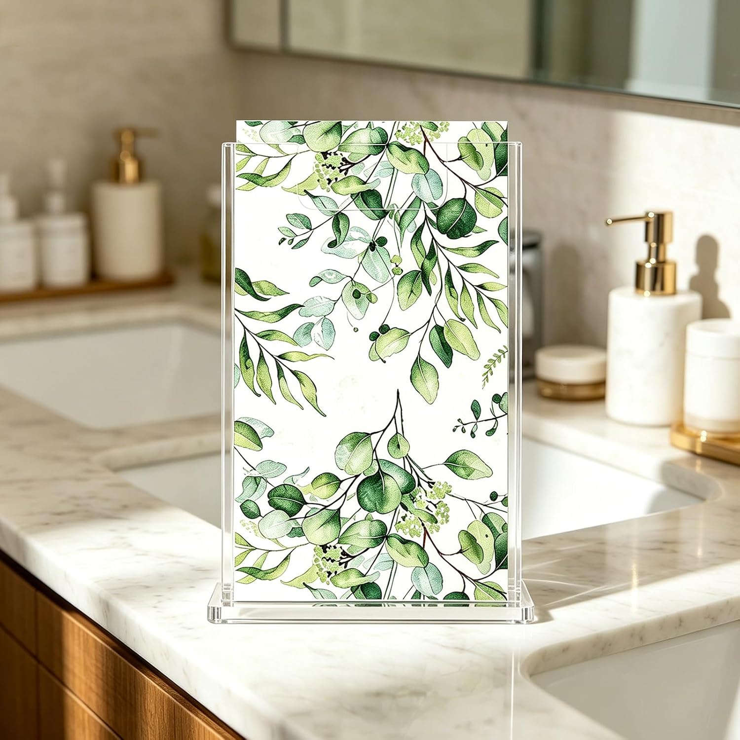 Clear Acrylic Napkin Holder Vertical Guest Towel Holder for Bathroom