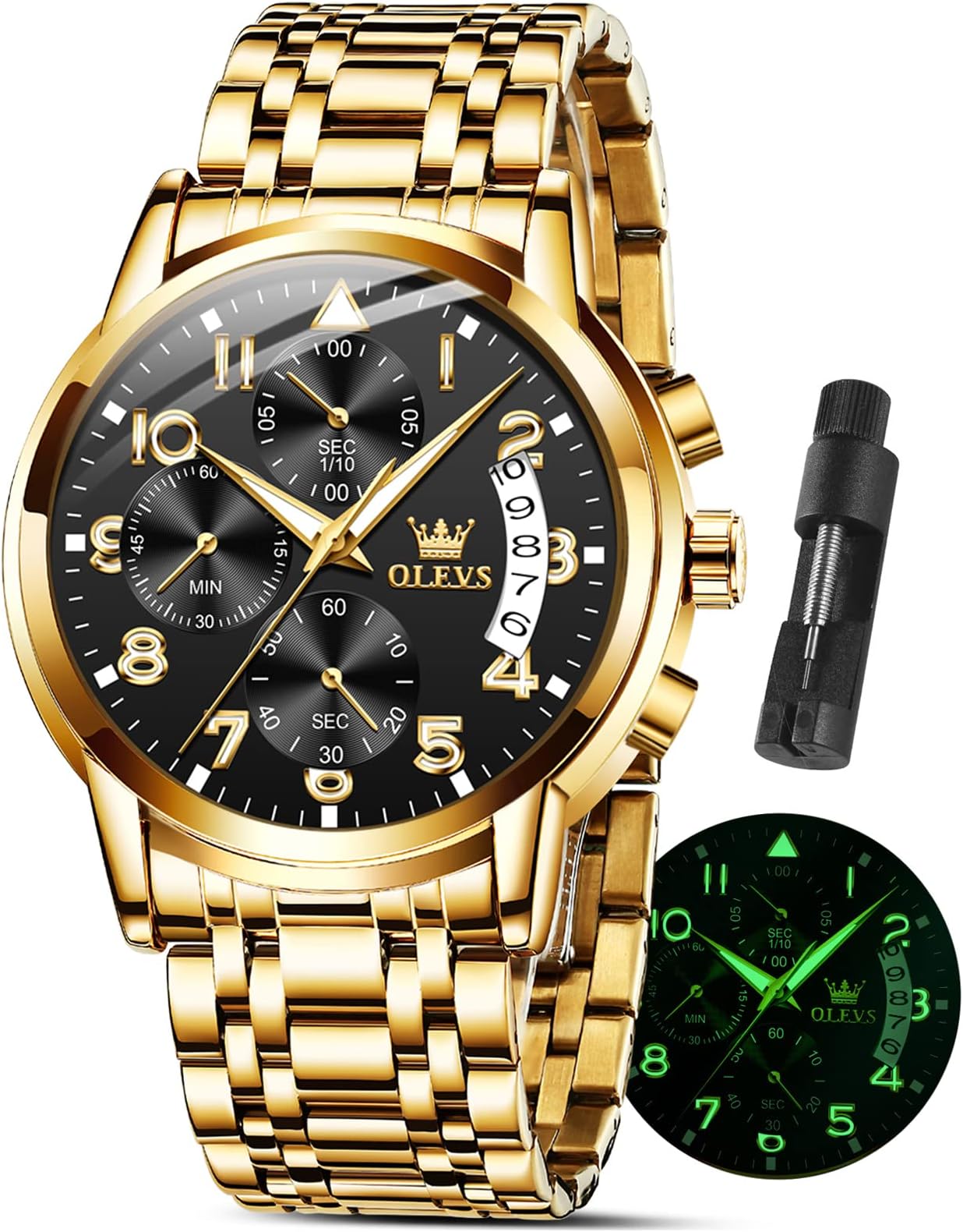 OLEVSOUPINKE Mens Automatic Watch Skeleton Self Winding Watches for Men Hollow Men's Mechanical Watch Collection Wrist Watch No Battery Sapphire Crystal 50M Waterproof Tungsten Steel