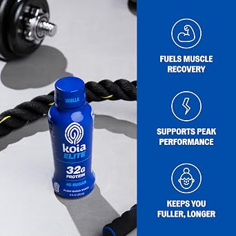Koia Elite, Plant-Based Protein Shake with Prebiotic Fiber, Vanilla