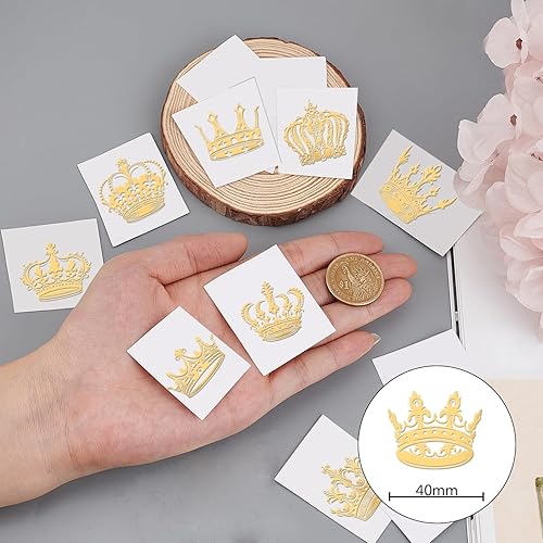 Miniatura 8 de OLYCRAFT 9 calcomanías de patrón de pájaro de 1.6 x 1.6 pulgadas, diseño de rama de pájaro, flor, autoadhesivas, calcomanías doradas, temáticas de