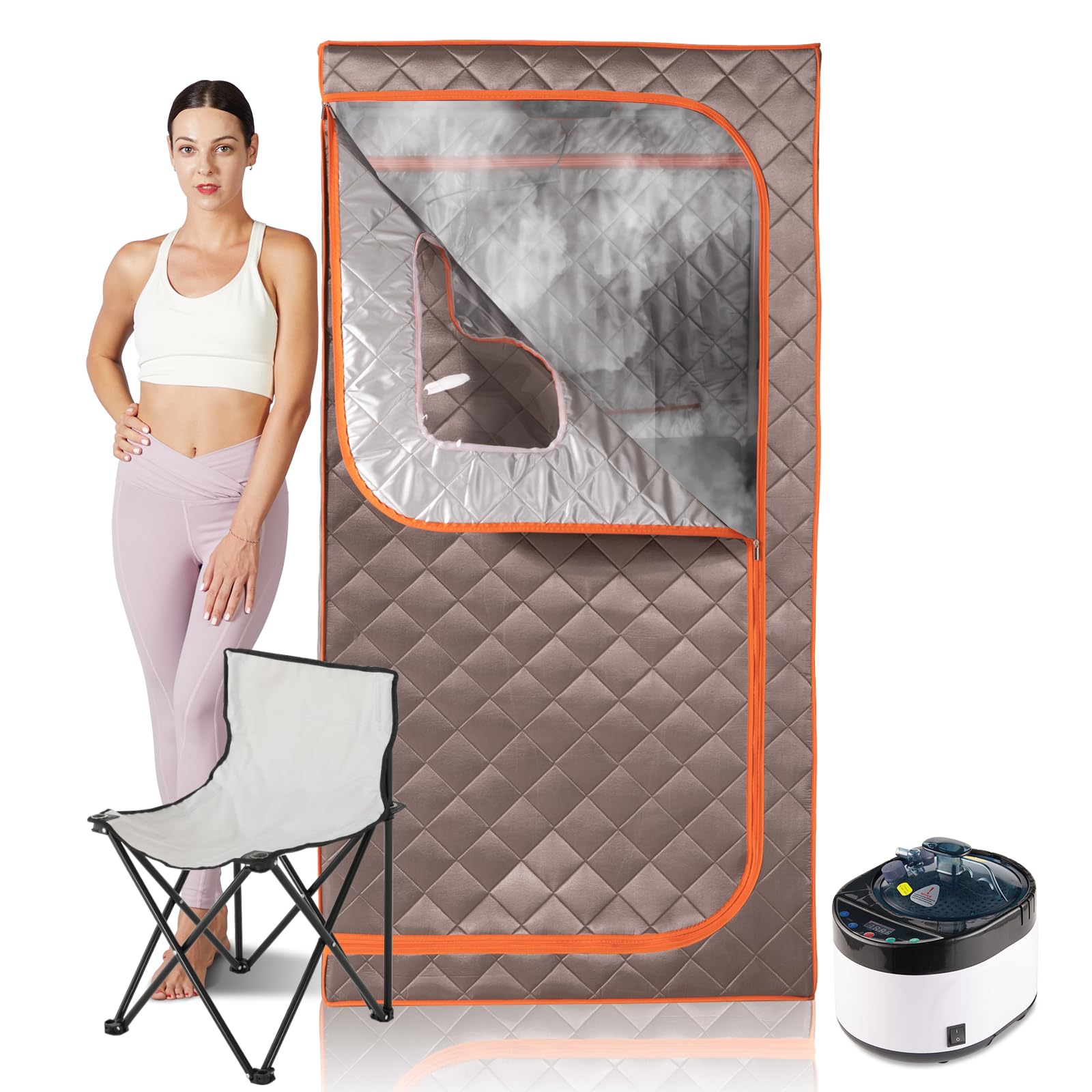 Portable Full Size Personal Steam Sauna, 4L 1500W Home Sauna Spa
