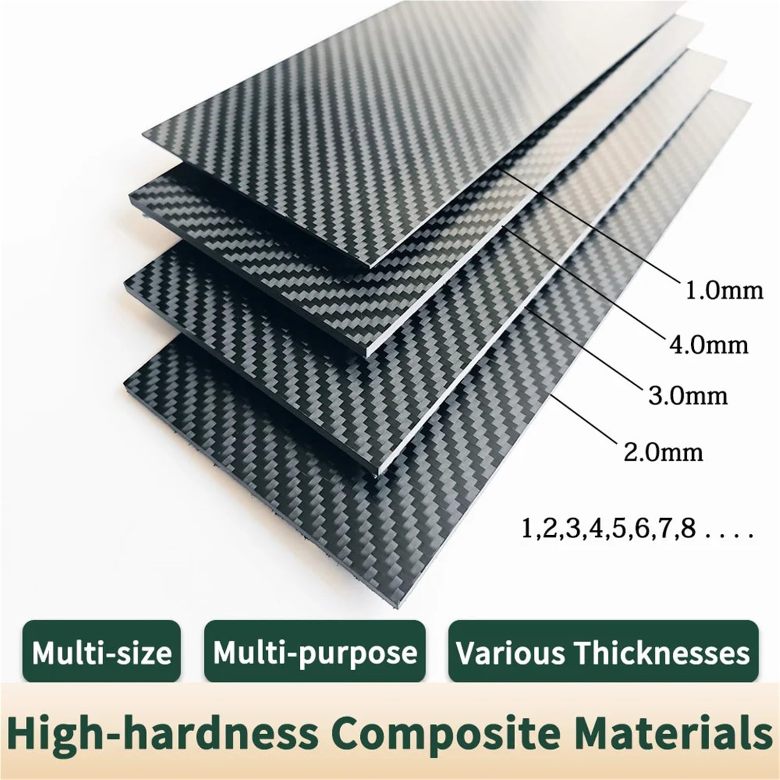 Arkusz z włókna węglowego, Arkusz włókna węglowego 3K 100 mm x 250 Twill matowy 0,5-6, do modelarstwa i rzemiosła(3.0mm Twill Matte)