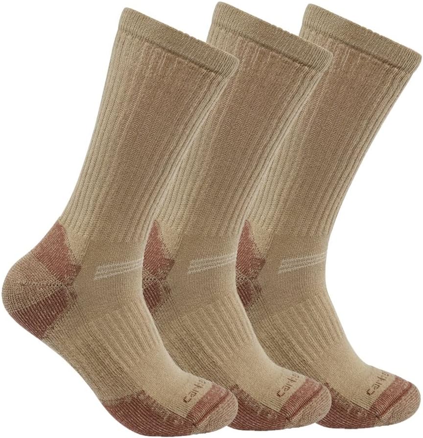 CarharttMen's, Midweight Cotton Blend Crew Sock 3 Pairs