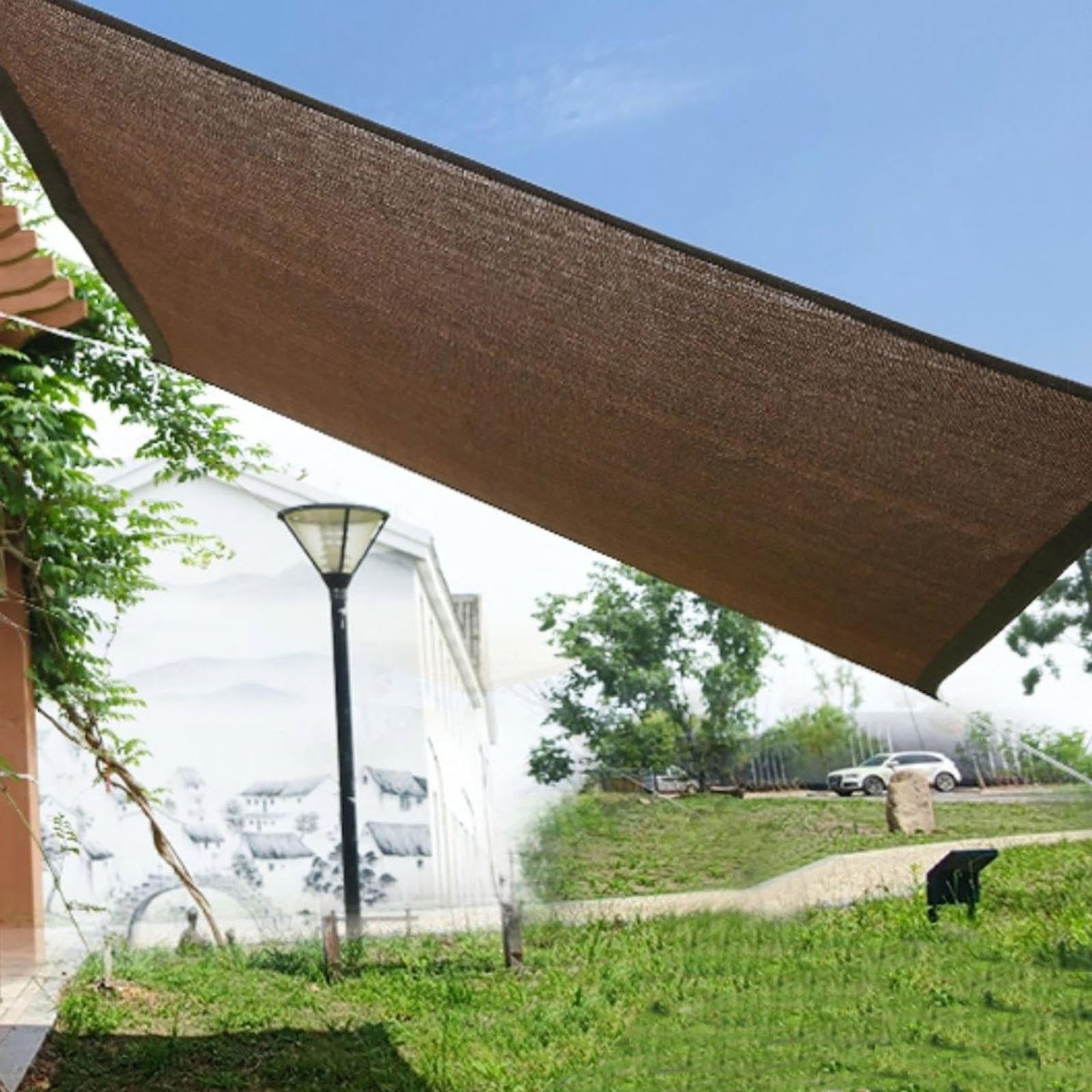 Rete Ombreggiante con Occhielli Telo Ombra Tenda a Vela Rettangolare Rete Antigrandine per Serra Giardino Auto,3x4m