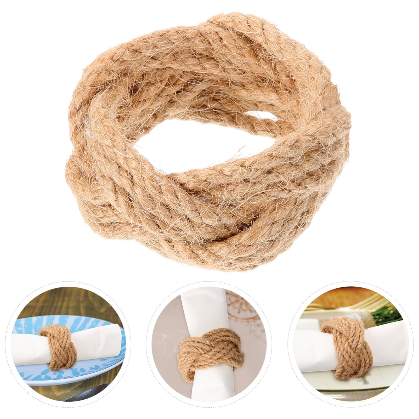 18piezas Anillos De Servilleta Rústicos De Cuerda De Yute De Decoración Para Bodas Fiestas y Banquetes Elegancia Natural Para Mesa