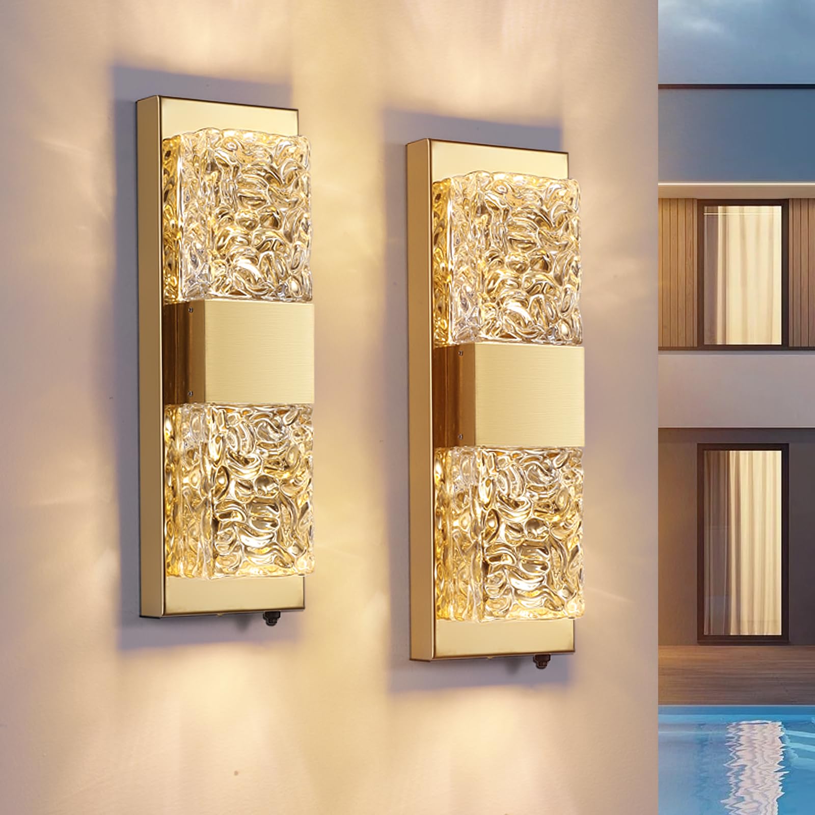 Dusk to Dawn Outdoor Lighting Porch Lights Outdoor 14 2 IP65 Waterproof Exterior Lighting Fixtures 12W LED Crystal