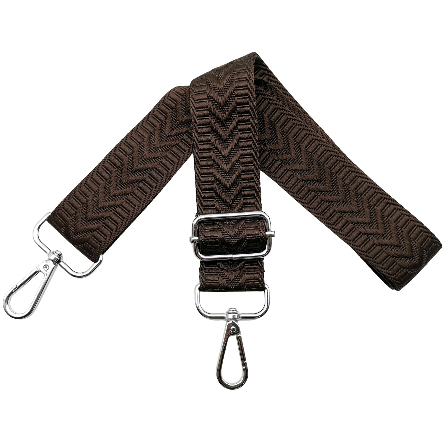Omxyinma Women's Coffee Bag Straps Replacement Handbag Strap Wide 3.8 Cm With Silver Hardware Buckle, Shoulder Straps For Bags, Crossbody Handbags U5