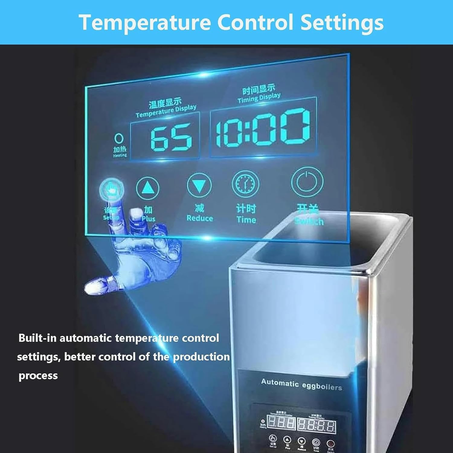 Electric Egg Boiler 9L Egg Boiler Cooker | Automatic Omelette Device with Display Screen | Professional Large Capacity Hot Spring Egg Machine-