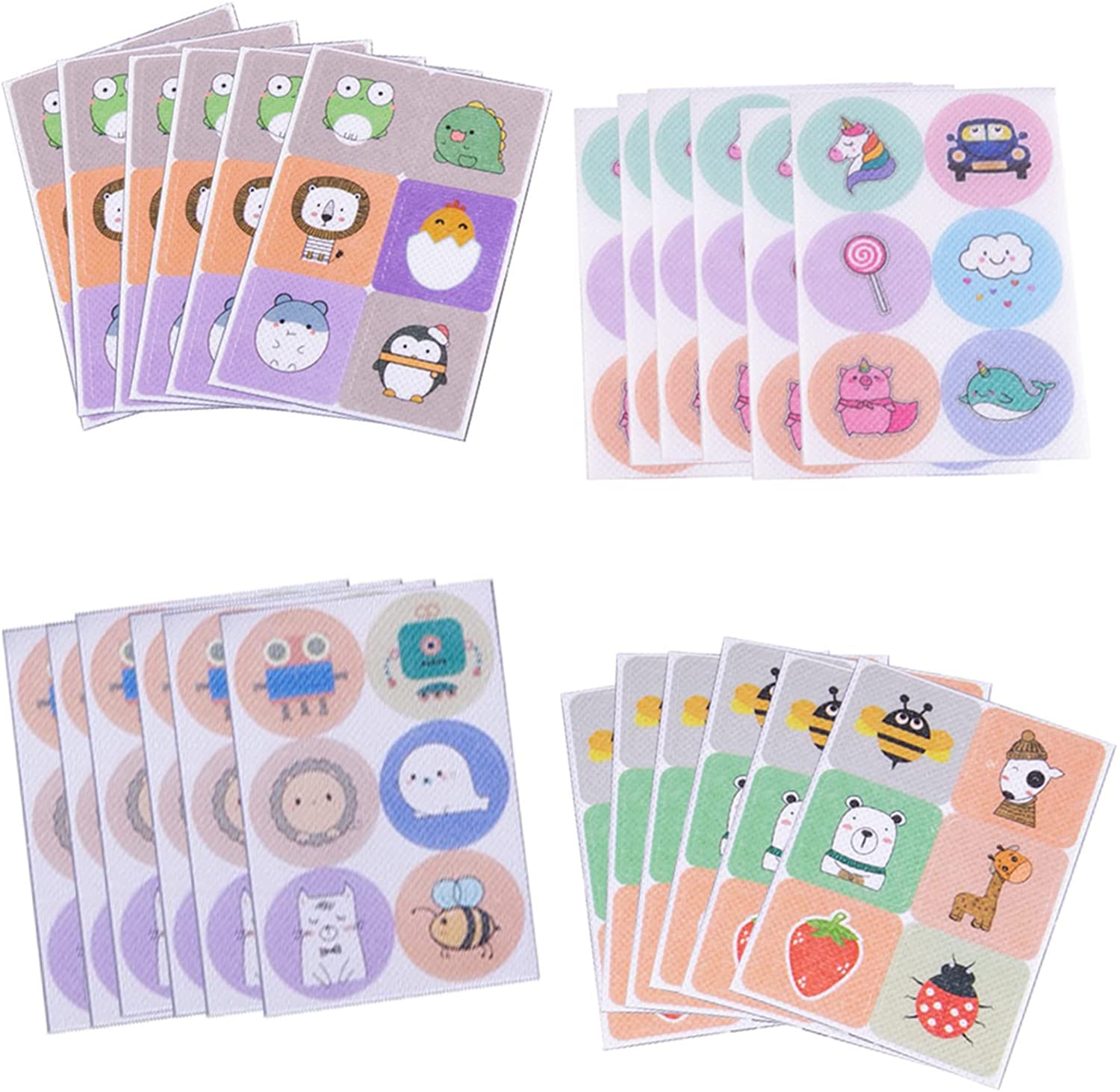 KASTWAVE Mosquito Repellent Sticker, Anti-Mosquito Patches for Children Adults Outdoor indoor, Cartoon 4 Packs Mosquito Repellent Stickers Up to 24 Hour of Protection(144 Stickers)