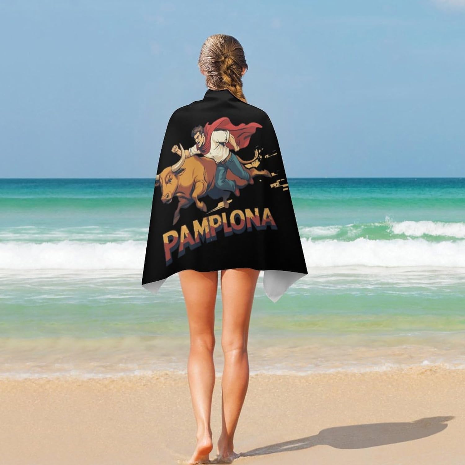 Spanish Bullfighting Oversized Beach Towel Soft Absorbent Pool Bath Swim Towels for Adults Travel Vacation Gifts 130x80cm