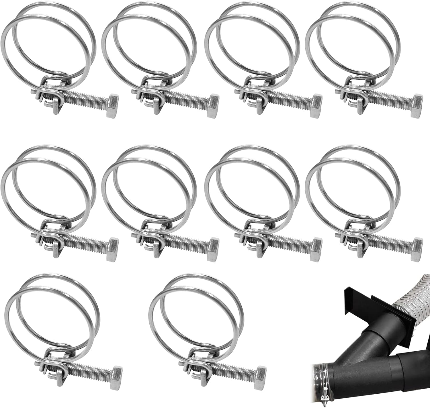 Fascette Stringitubo In Acciaio Inox 304 - 20 Pezzi, Regolabili A Doppio Filo Per Idraulica E Meccanica