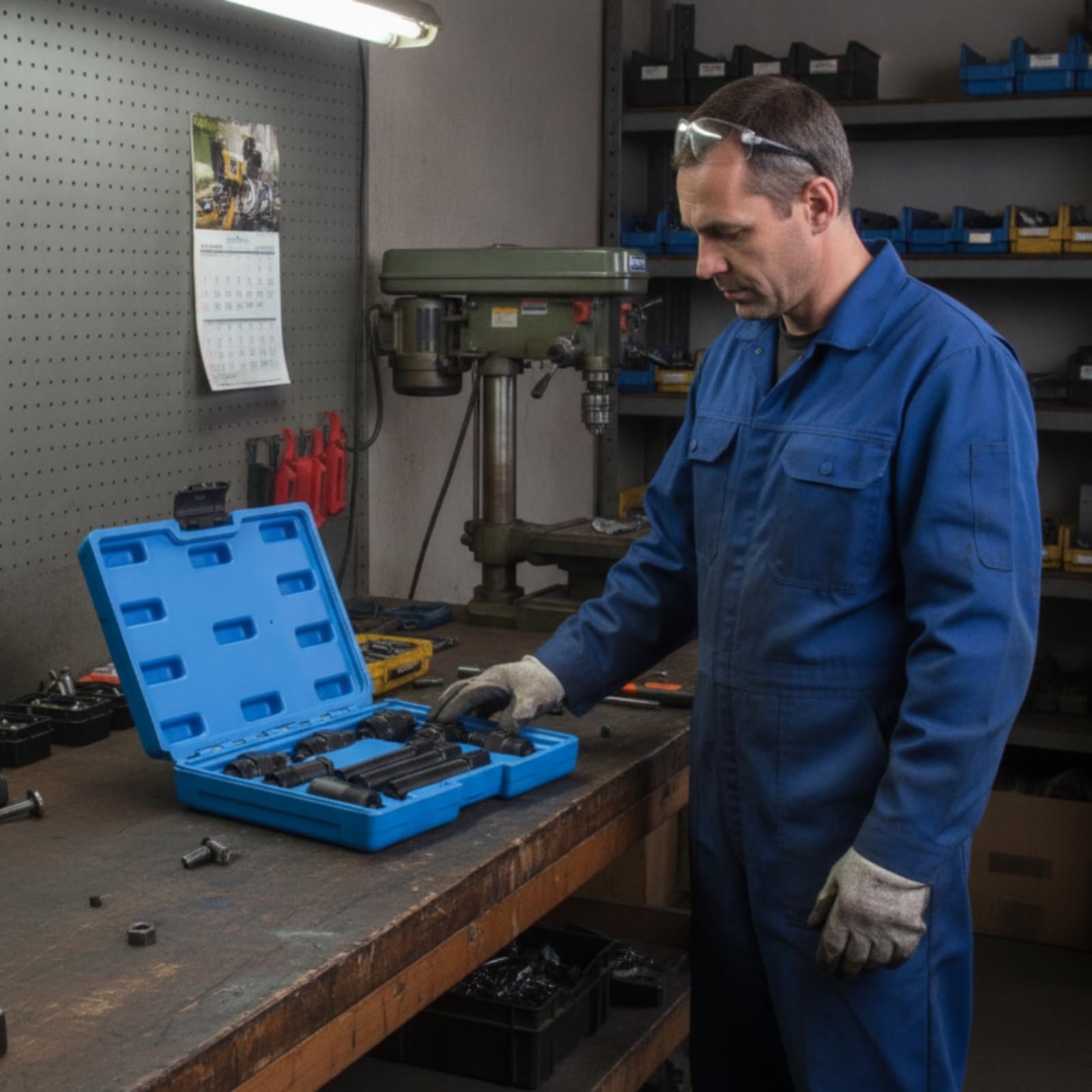 Schwungradabzieher Werkzeug Set Abzieher Gewindeadapter Kit Reparatursatz Kohlenstoffstahl Solide Konstruktion Sicheres Trennen für Motorradservice, Blau