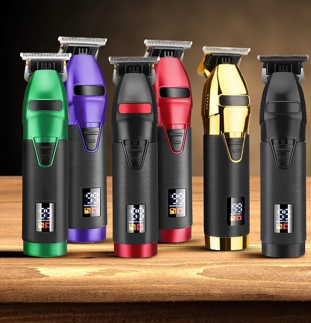 Hair Electric Rs for Men Professional Trimmer Machine with LED Screen Display for Barber Cut Razor Edge T Blade(Purple)