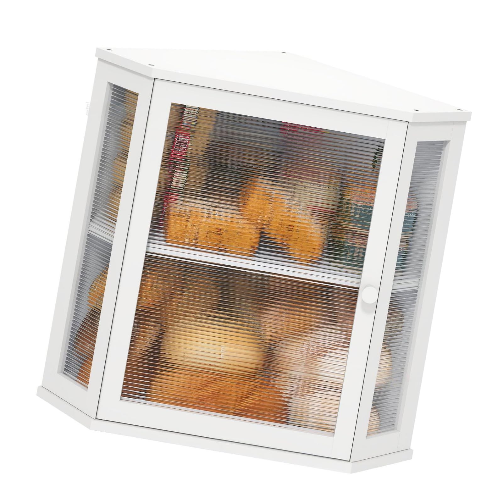 YWLUUOO Modern 2 Section Bread Keeper with Textured Acrylic Panel and Sturdy Wood Build Stylish Bread Storage Solution