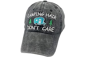 Waldeal Women's Embroidered Camping Hair Don't Care Dad Hat Cap Camper Gift