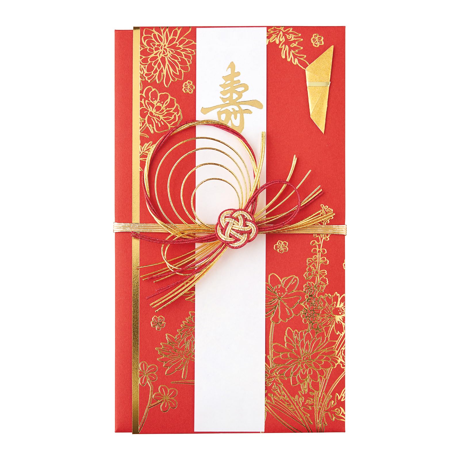 Amazon | マルアイ 祝儀袋 結婚式 デザイン 洋風 百花 金封 赤 1枚 キ