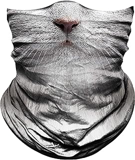 Obacle Cat Half Face Mask Sun Dust Wind Protection Durable Breathable Seamless Face Mask for Men Women, Lightweight Thin Neck Gaiter for Outdoor Sports Gifts (Cat Cute Gray Hair)