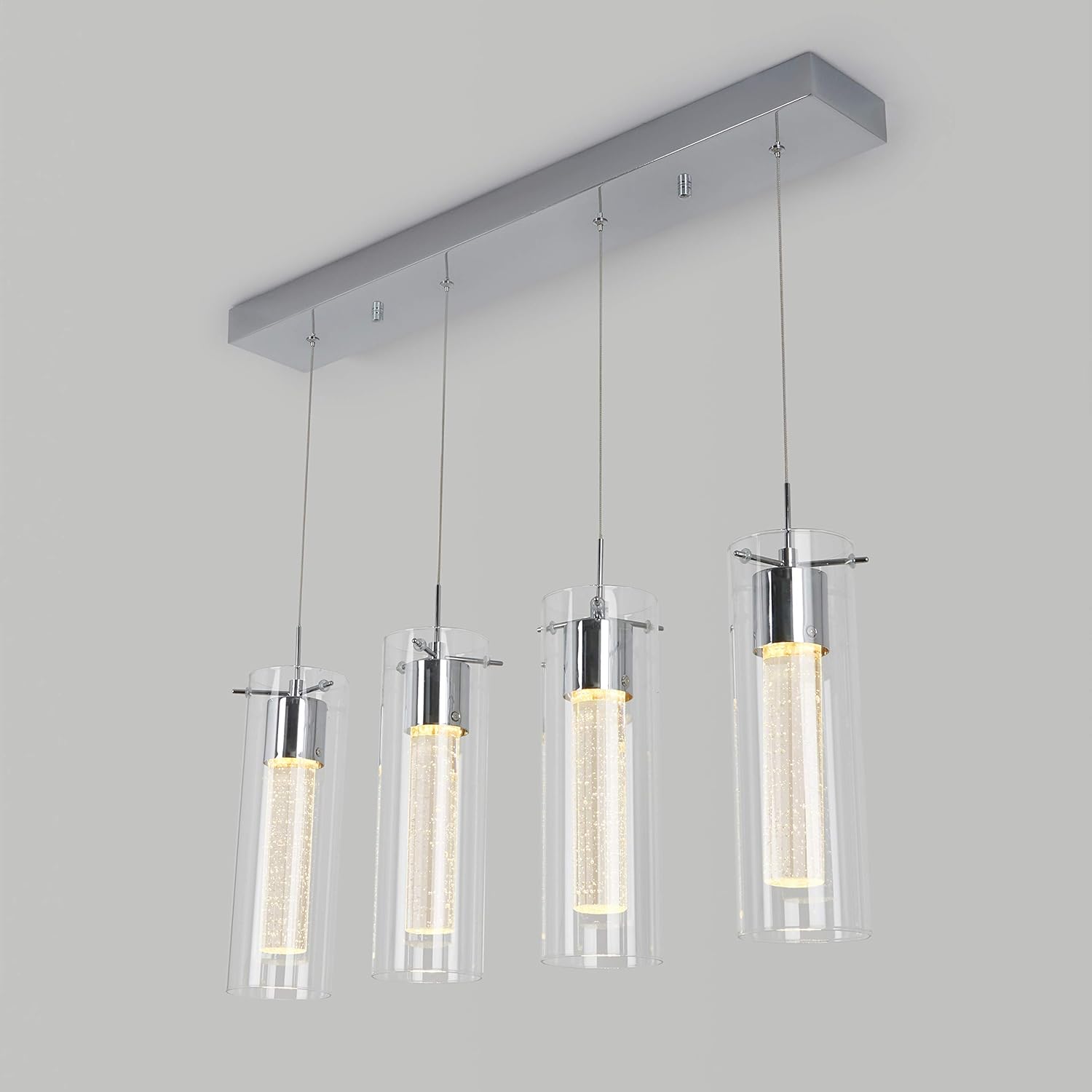 Hоlіdау Dеаlѕ 🛒 Artika OME59B-HD2 4-Pendant Dimmable Indoor Light Fixture with Integrated Led and Premium Bubble Glass, Chrome Plated…