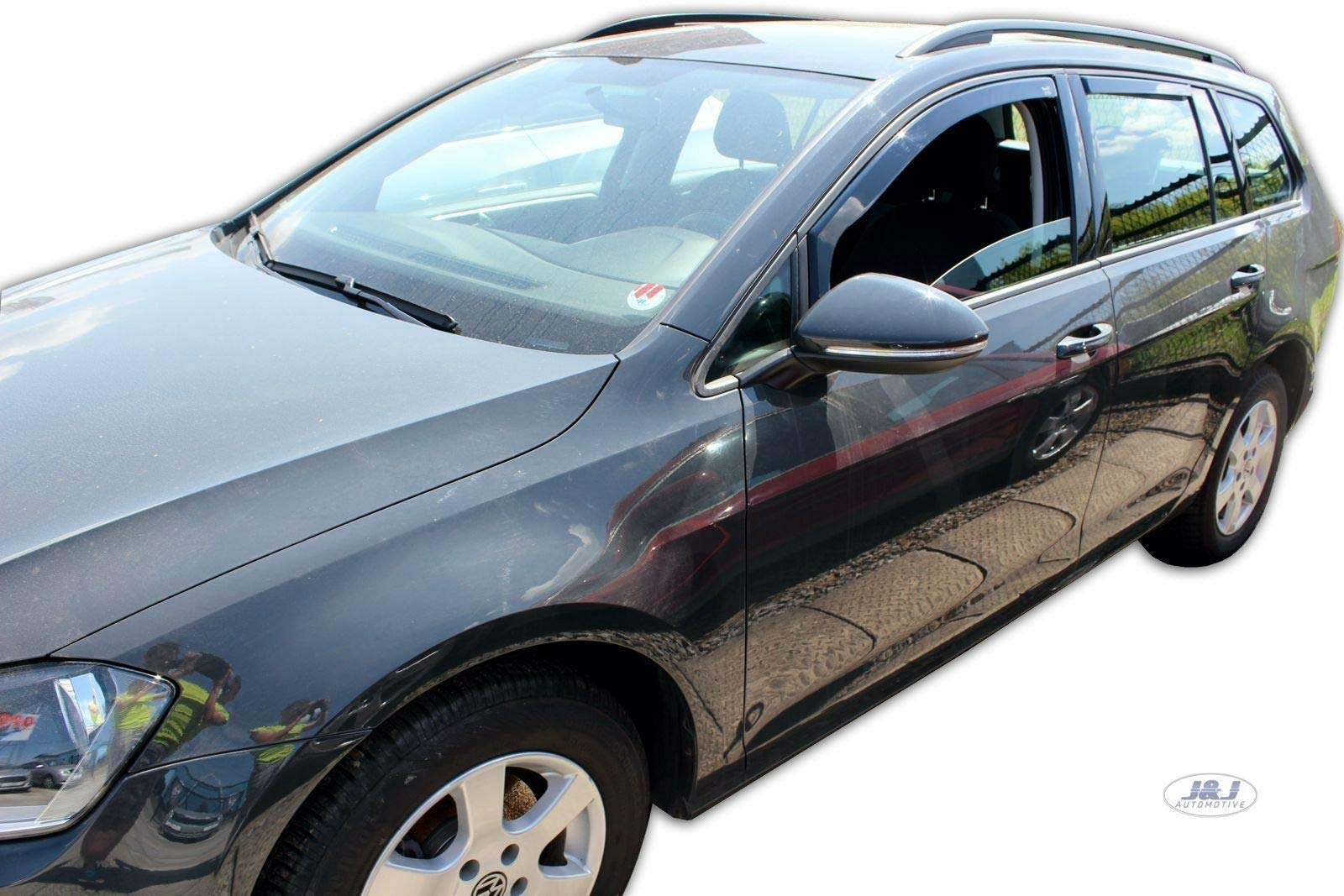 J&J AUTOMOTIVE Deflettori d'Aria per Volkswagen Golf 7 5-Porte Berlina 2012-2019, Set da 4 Pezzi, Nero Fumé Oscurato Heko
