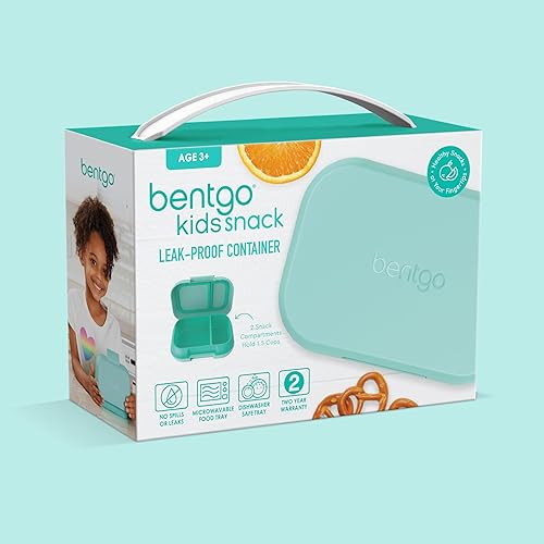 Miniatura 8 de Bentgo Kids Snack - Contenedor de caja Bento de 2 compartimentos a prueba de fugas para aperitivos y comidas pequeñas, cierre fácil de abrir, apto
