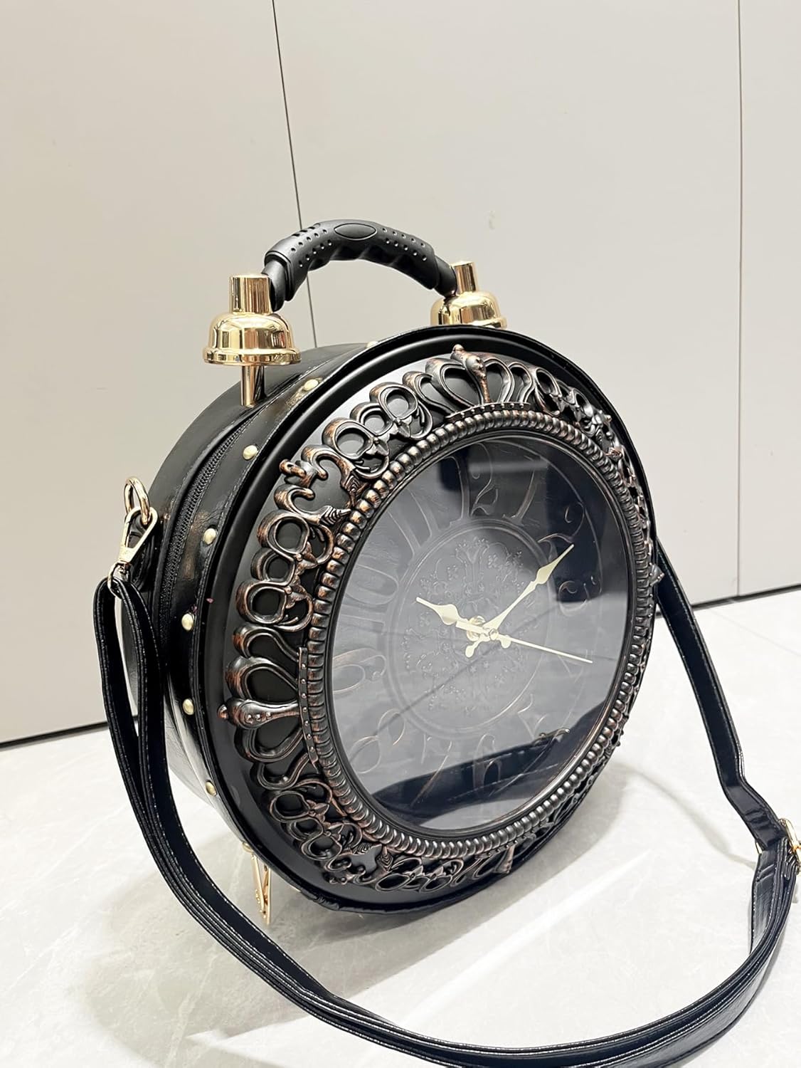 Retro Clock Shaped Crossbody Purse Handbags Women Shoulder Bag Vintage Steampunk Messenger Bags Designer Clock Purse