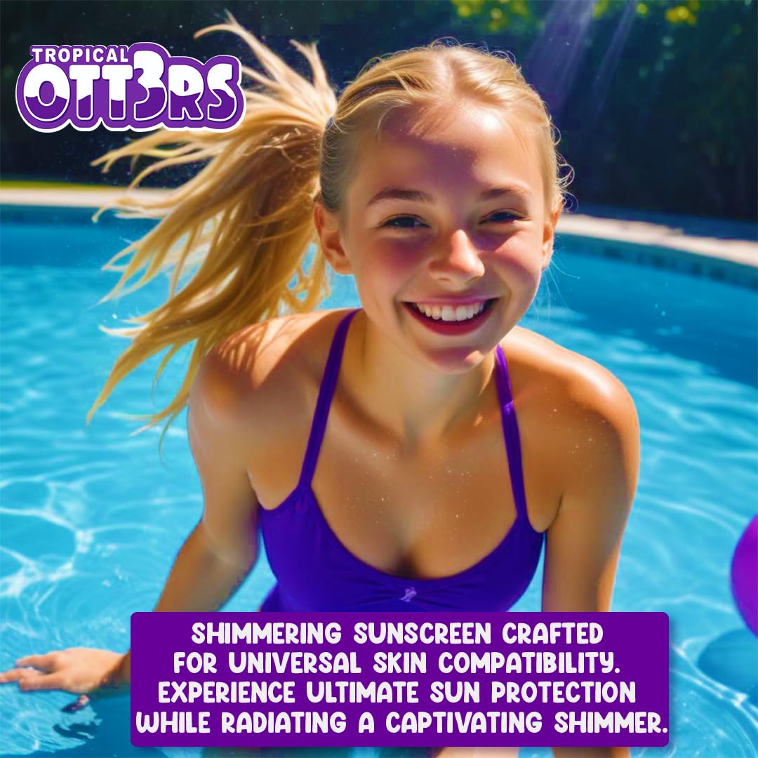 Glitter Sunscreen SPF 50 Lotion 4.5oz - Sparkle & Shimmer Sunscreen - Colored Sun screen for Kids & Women - UVA/UVB Sunshine Protection + 80 Min Water Resistant - (No Fragrance) (USA Made)