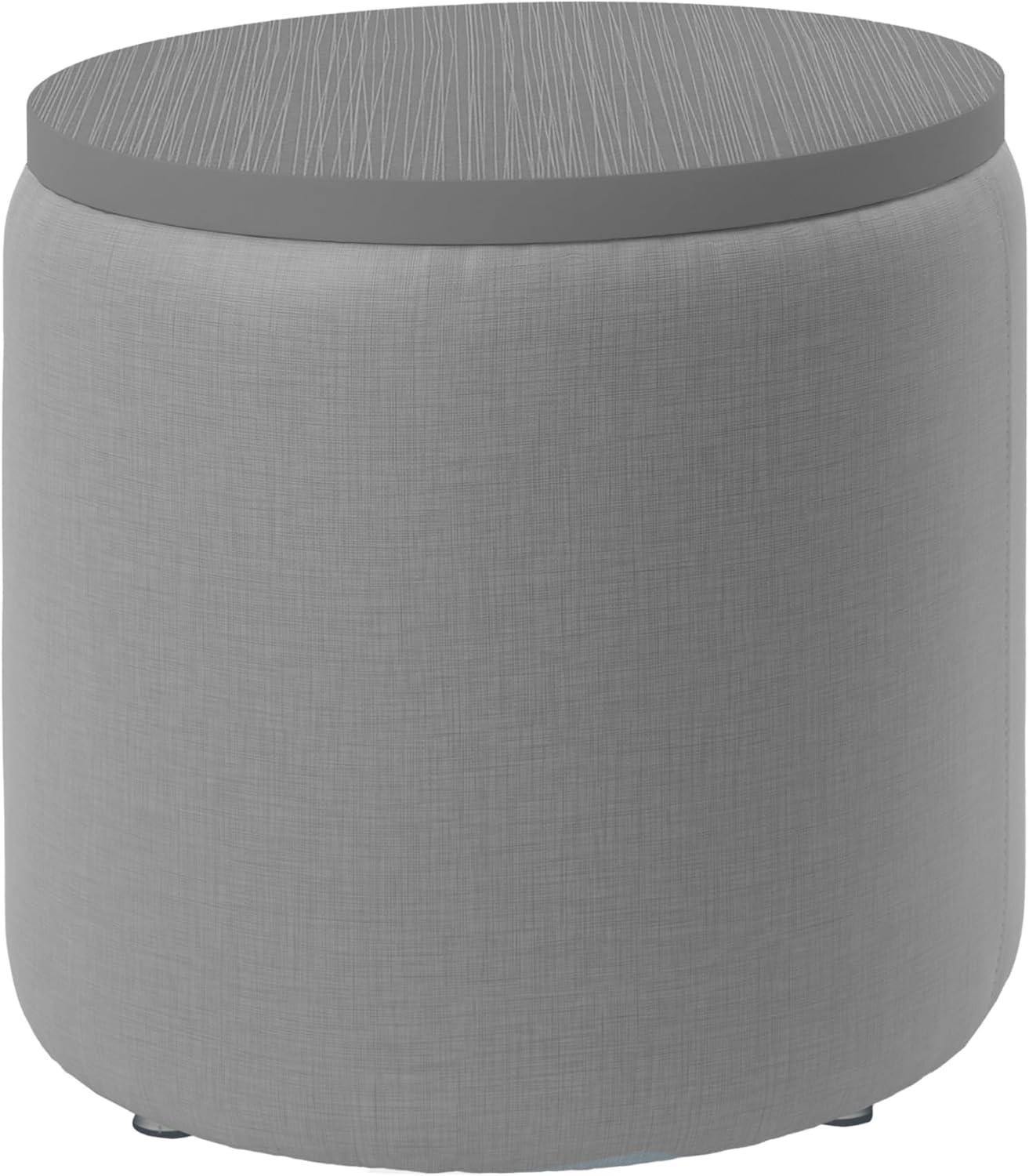 Factory Direct Partners FDP Pro Series Upholstered 18" Round Ottoman Table, 18" Height; Collaborative Commercial Furniture for Hotel Lobby, Office, Restaurant, Waiting Room -Slate Gray/Cosmic Strandz