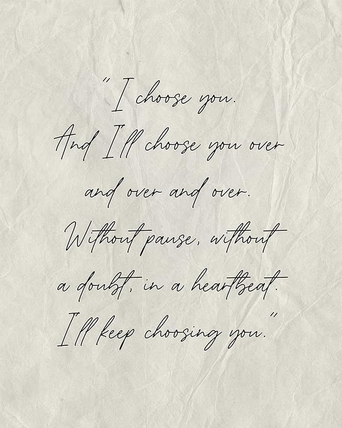 I Choose You romantic room decor Wedding gift Gift for