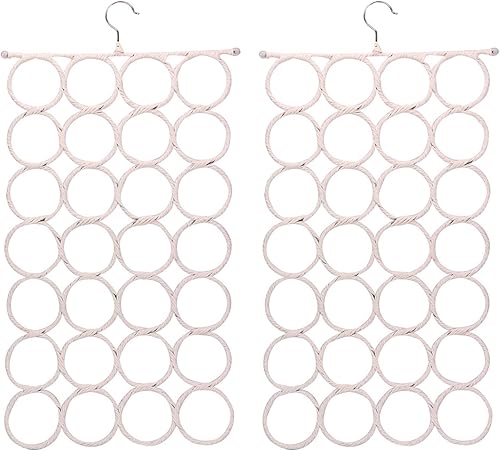 Tosnail Paquete de 2 soportes para colgar bufandas, ahorradores de espacio para corbata, cinturón, bufandas, calcetines, color blanco