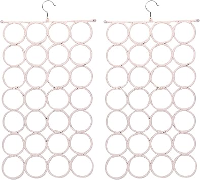 Tosnail Pack of 2 Scarf Hanger Holder Organizer Space Saver for Tie, Belt, Scarves, Socks - White