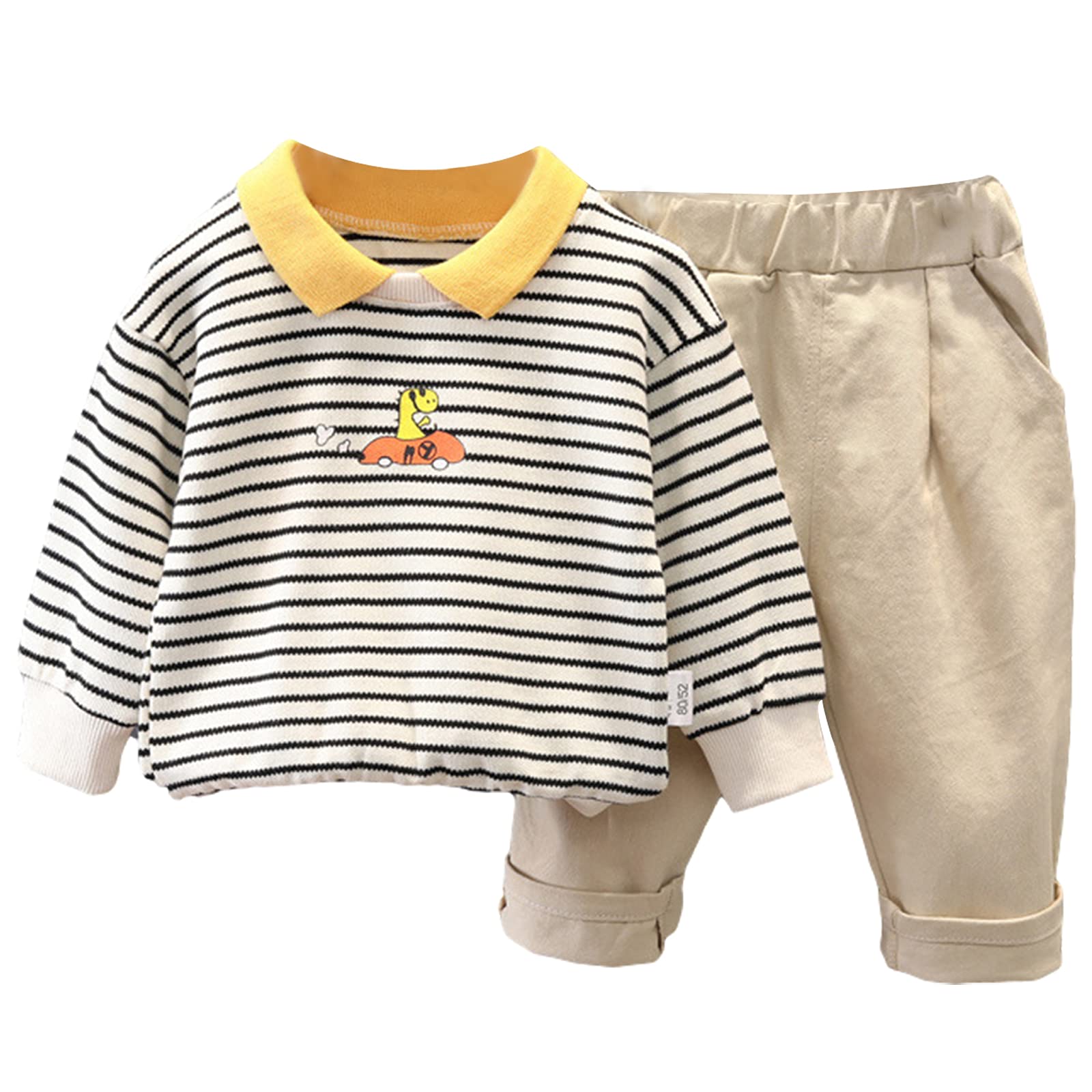 amropi Bebé Niños Conjuntos de Ropa Rayas Suéter Top de Manga Larga y Pantalones Trajes para 0-5 años