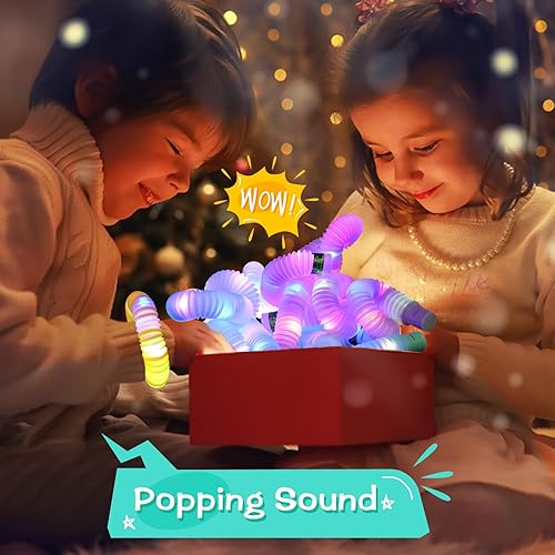 Vista 11 de Tubos para la ansiedad con luz para niños, 12 paquetes de suministros de fiesta que brillan en la oscuridad, juguetes sensoriales para niños