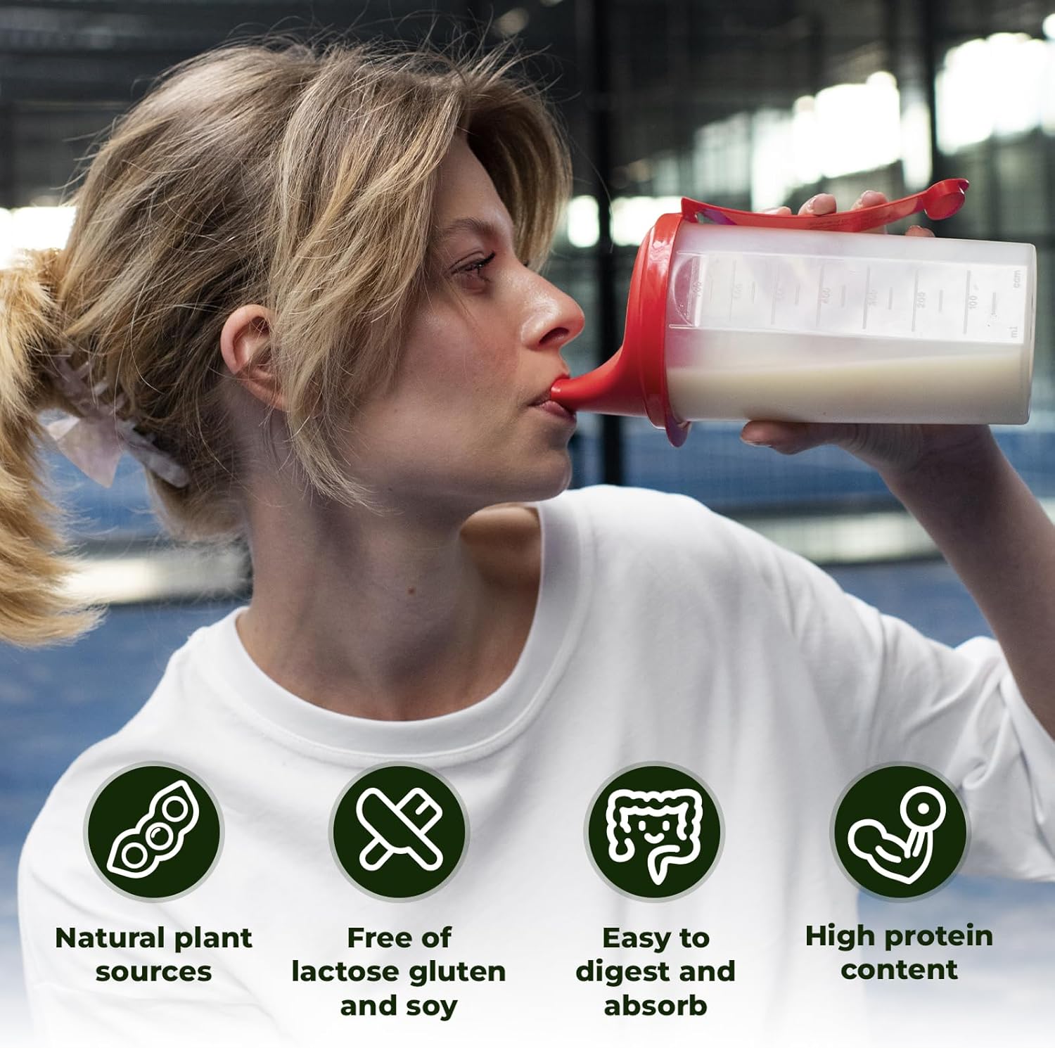 Pea Protein Powder, 24g of Plant-Based Protein, Unflavored, Vegan, Gluten-Free, Non-GMO, No Added Sugar, Easily Digested Isolate Form, 2 lb (30 Servings), Ideal for Vegetarians, Fitness - Image 3