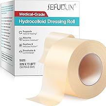 Hydrocolloid Roll for Wound Care, Hydrocolloid Patches Bandages, Self-Adhesive Waterproof Hydrocoloid Dressing Tape, Flexible & Skin-Friendly Bandage Patch for Blisters,Acne,Minor Wounds, 5CM*3.6M