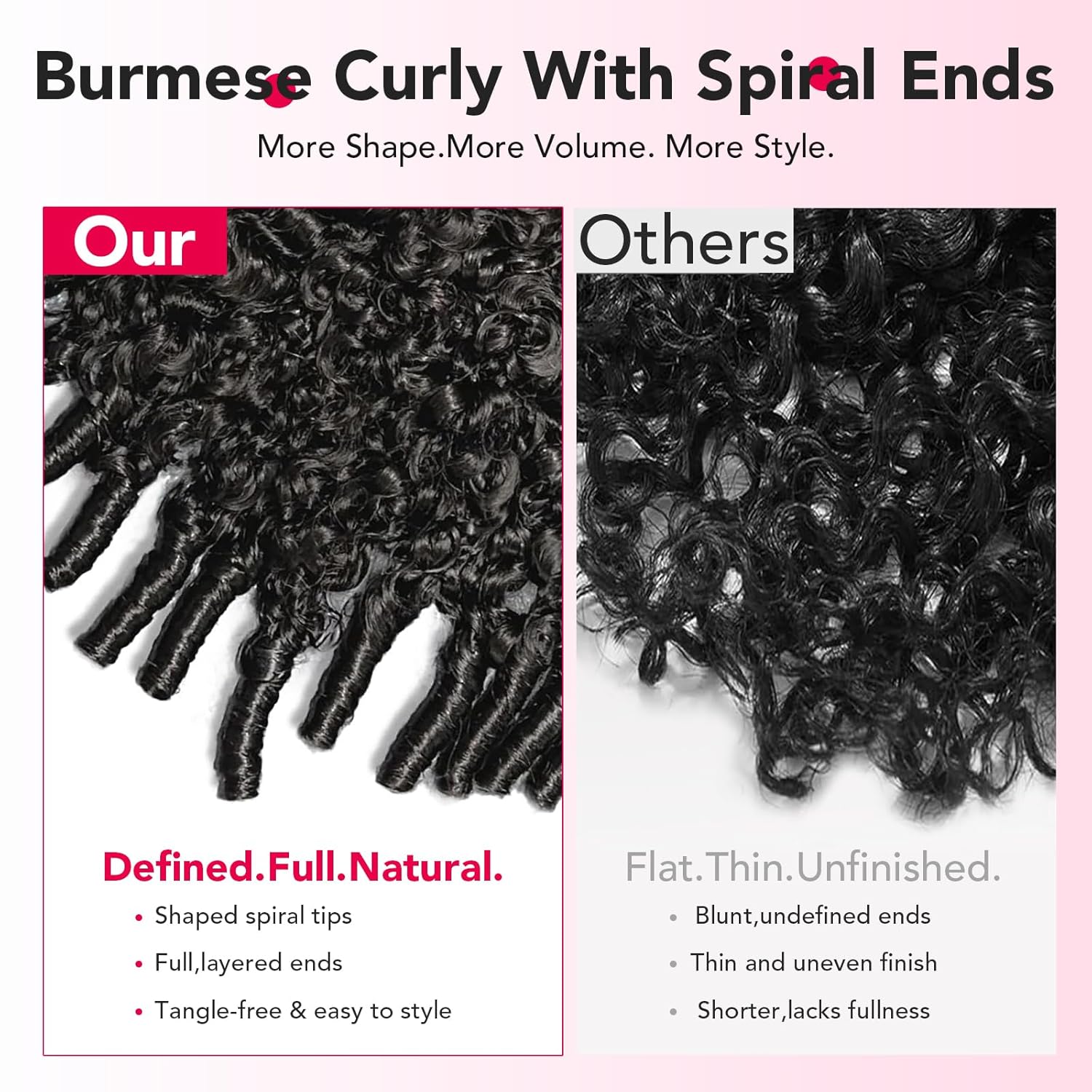 Burmese Curly Wig Human Hair Pre Plucked 13x6 Lace Front Wigs Human Hair 280 Density Deep Curly Lace Frontal Wig with Spiral End Curly Wig For Black Women 3X Lifespan 26 Inch
