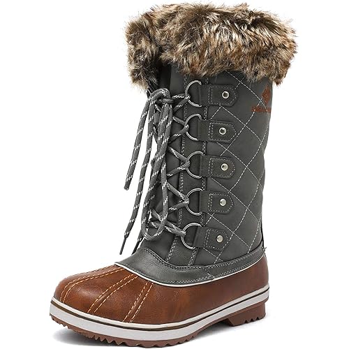 DREAM PAIRS Women's Mid-Calf Waterproof Winter Snow Boots