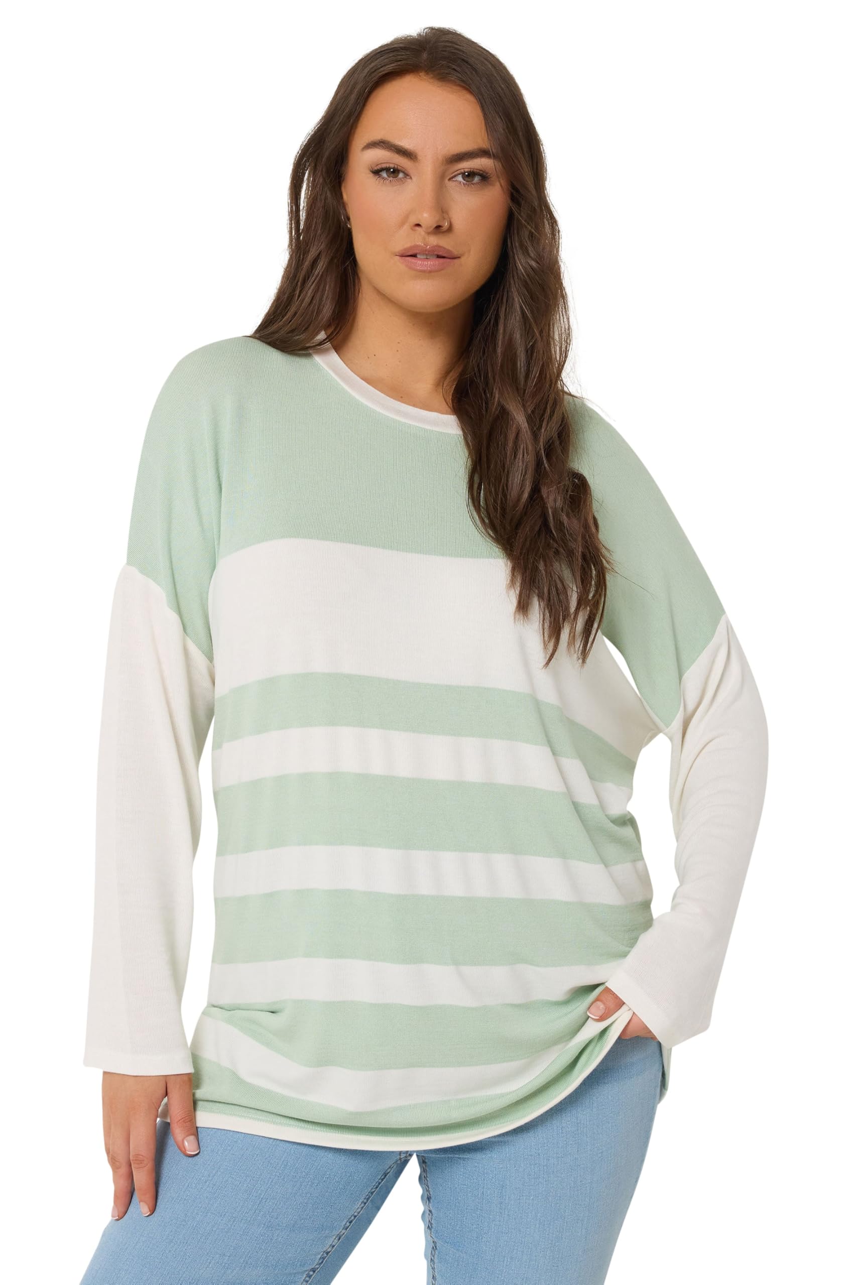 Yours - Women's Long Sleeve Top - Light Green - Size 22-24