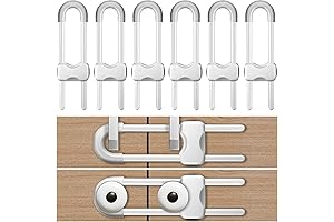 6PCS Cabinet Locks for Babies, Adjustable U-Shaped Child Safety Locks