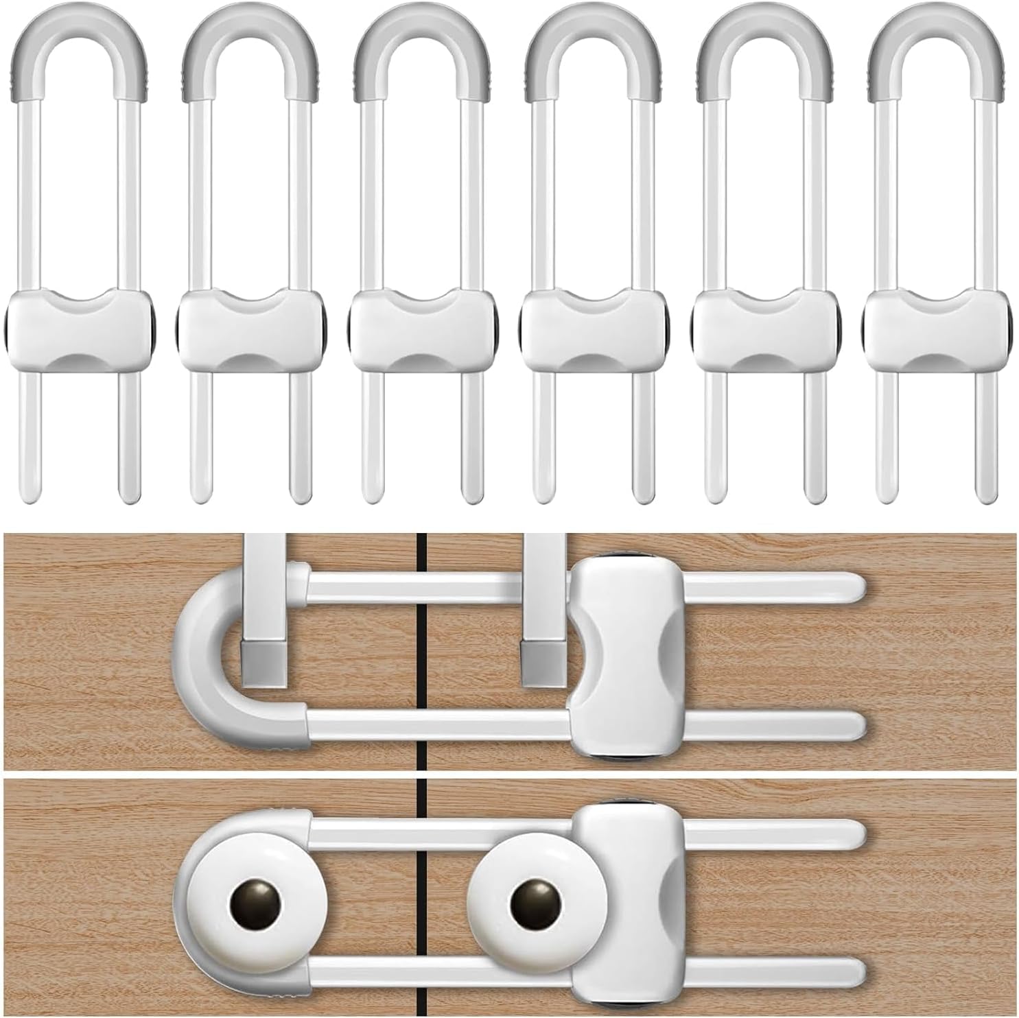 6PCS Locks for Babies, Adjustable UShaped Child