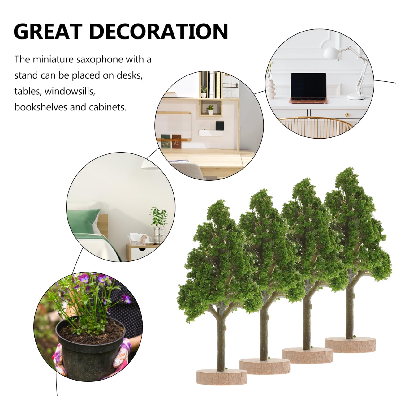IWOWHERO Miniature Street Trees Model Set for Tabletop Landscaping Lightweight Artificial Tree Adornments for Diy Sand Table and Model Building Scenery - Image 3