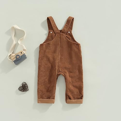 Miniatura 4 de Overol para bebé niña pequeña estilo simple con tirantes anchos tirantes y tirantes unisex para niños