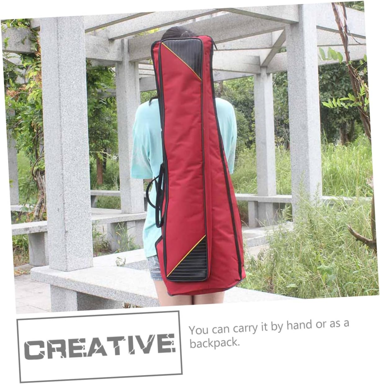 LIFKOME Oxford Cloth Trombone Bag Lightweight Double Shoulder Portable Handheld Case with Accessory Compartment for Musical Instrument Storage and Travel