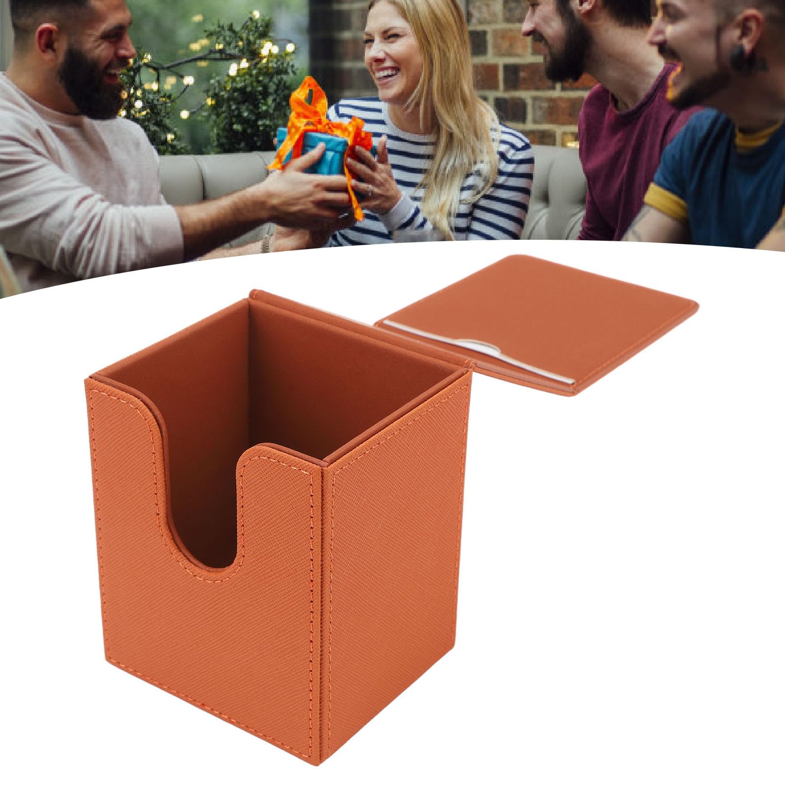 Picture Storage Container, Photo Storage Box, Multipurpose Magnetic Lid Closure, Large Capacity for Stamps for Photos (Brown)