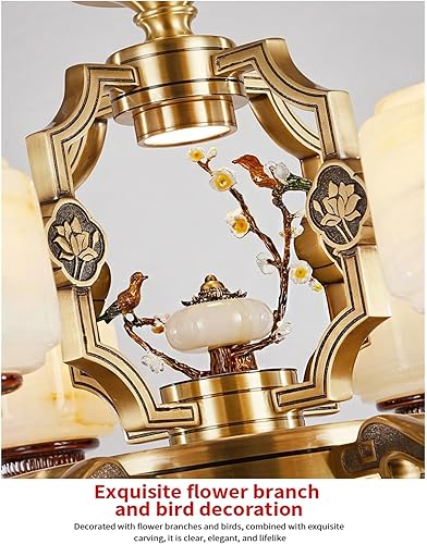 Miniatura 7 de Genérico Araña moderna, Chinese Chandelier Living Room lamp Dining Villa Duplex Hall Jade Style Pendant Lights(15 Heads)