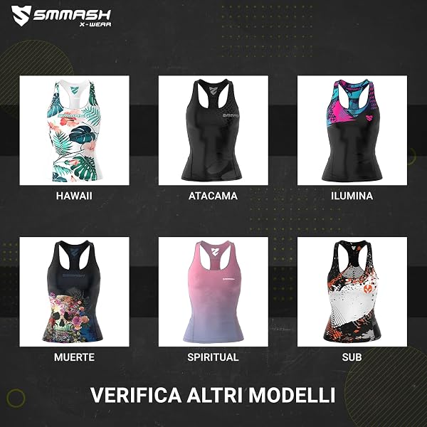 SMMASH Sport Top Canotta da Donna Canotta da Allenamento Traspirante Ad Asciugatura Rapida Fitness Yoga Gym - 5