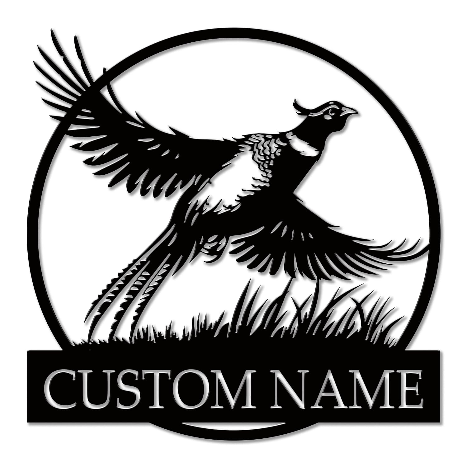 Personalized Pheasant Metal Wall Art, Custom Name Sign for Hunters, Game Bird Decor, Room Office Decor, Man Cave Cabin Lodge Farmhouse, Outdoor Hunting Enthusiast, Birthday Christmas (Style-3)