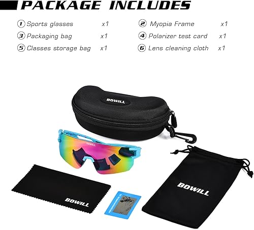 Miniatura 6 de Gafas de sol polarizadas para hombres y mujeres, gafas deportivas para jóvenes con protección UV 400 para ciclismo, béisbol, conducción..